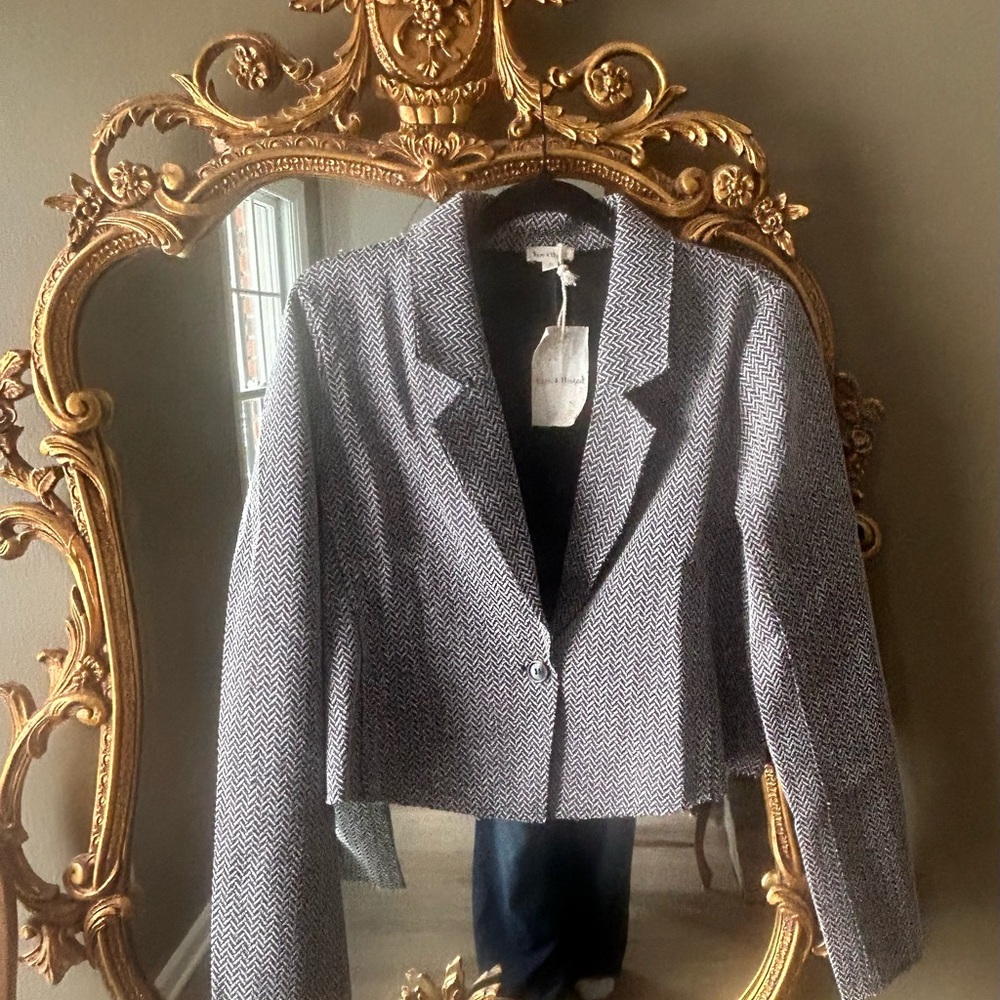 Hem & Thread Black and White Blazer Structured Fit
